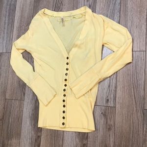 Colorstory medium yellow light button up cardigan